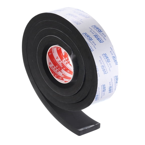 Uxcell 1-1/5"W x 5/8"T x 6.6Ft Self-Adhesive EVA Insulation Foam Tape, Black