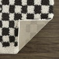 thumbnail image 3 of BoutiqueRugs Kieu Black and White Checkered Shag Rug - High Pile Fluffy Shag Carpet for Hallway, Nursery, Playroom, Girls Boys Room - Black, White - 6'7" x 9' (6x9), 3 of 12