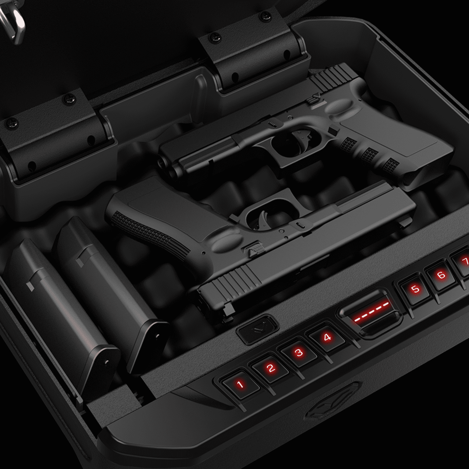 Vaultek® VT Series Essential VE Full-Size Quick Access Safe with Rugged Construction, Auto-Open Lid, Mounta-ble, & Anti-Theft Protection