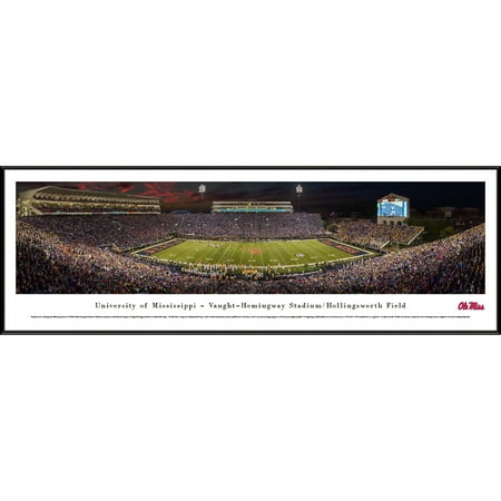 Ole Miss Rebel Football - 50 Yard Line at Vaught-Hemingway Stadium - Blakeway Panoramas NCAA College Print with Standard