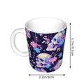 thumbnail image 2 of Yiaed cool flower Skull Print Ceramics Coffee,Large Handle Design,Extra Large Tea and Coffee Cup for Office and Home Mugs, 2 of 6