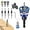 Blue, variant on Two-Flute Counterbore with Adjustable Depth Stop, Countersink Drill Bit Set, 4PCS Four-Flute Tapered Drill Bits and Adjustable Depth Stop Collar, for Woodworking, Cabinetry, Pocket Hole Screws (Red)