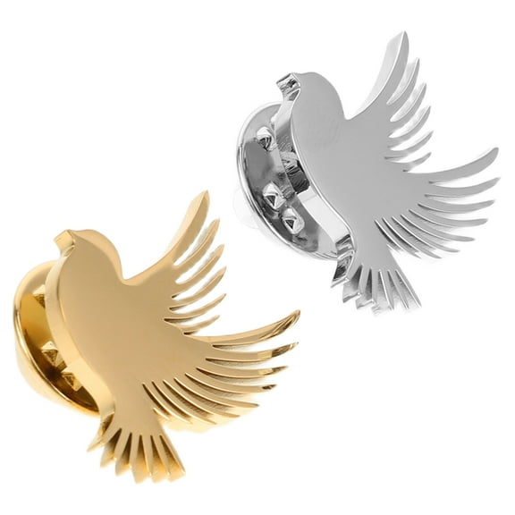LOLIPPYY Set of 2 Stylish Brooch Pins Stainless Steel Lapel Pins for Men's Suit Jackets and