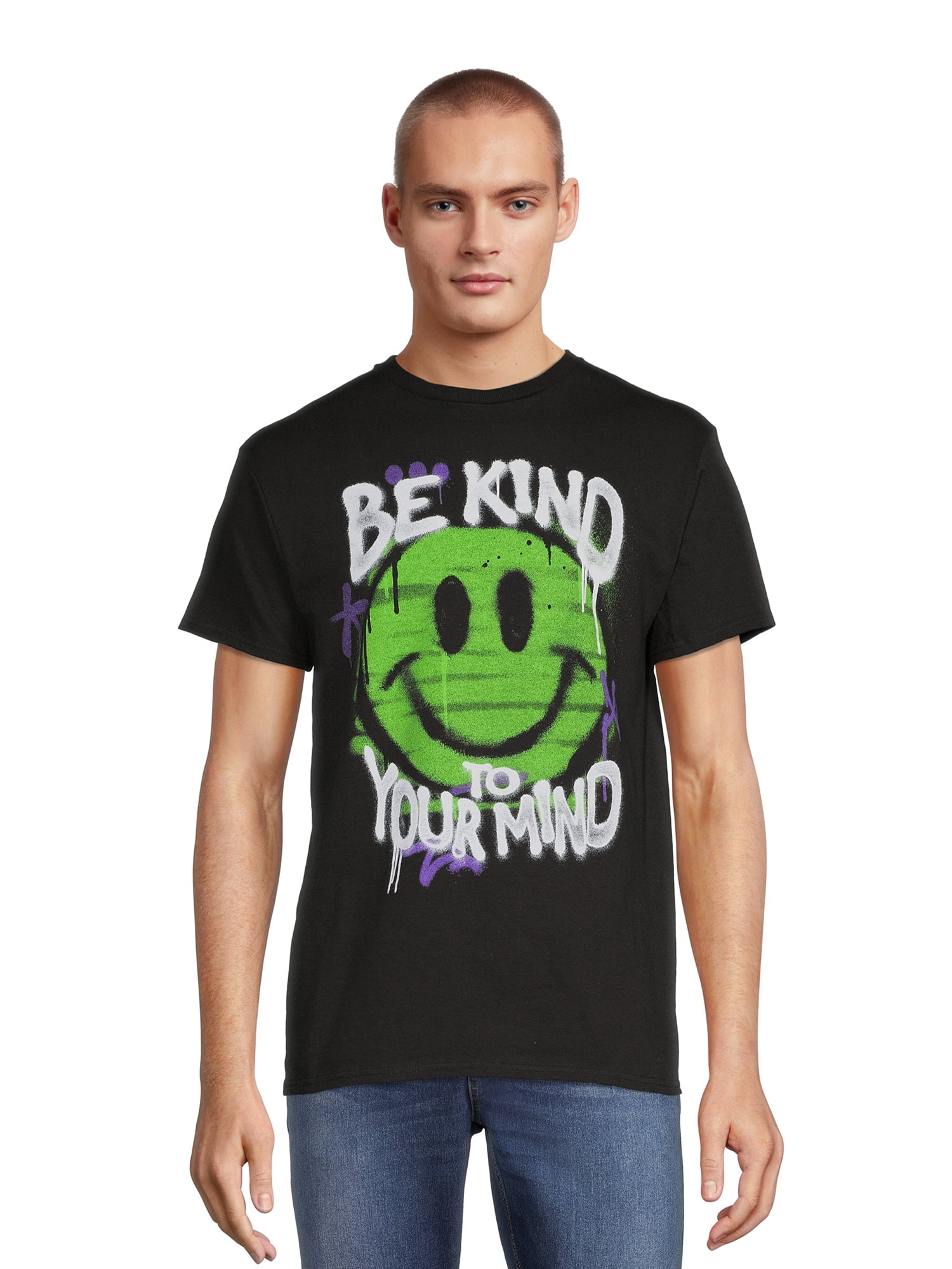 Kind Mind Men's Graphic Tee with Short Sleeves, Sizes S-3XL