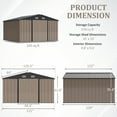 thumbnail image 5 of Devoko Spacious And Versatile Metal Storage Sheds, 76.40 x 120.00 x 121.00 inches, Brown, 5 of 7