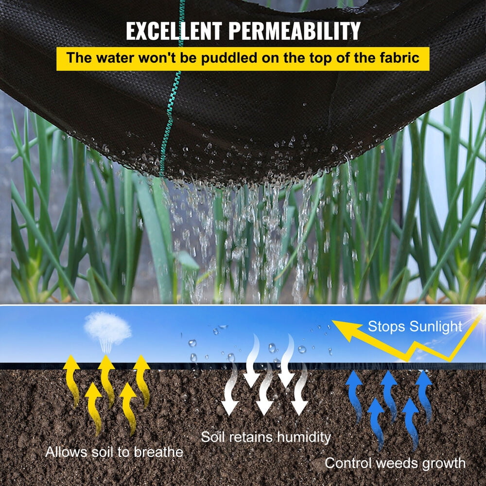 Weed Barrier Landscape Fabric Geotextile Fabric 6 x 250 FT 4.1OZ PP Woven for Garden, Planting