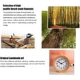 thumbnail image 5 of Reloj despertador redondo de madera hecho a mano, reloj despertador digital redondo, mesita de noche silenciosa, reloj despertador de madera de haya con luz nocturna, alarma analógica con pilas, 5 of 5