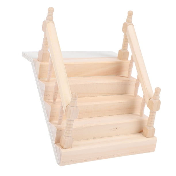 Miniatura Casa De Muñecas Barandilla Escalera Mini Escalera De Madera Modelo Muebles Decoración Accesorio
