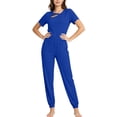 thumbnail image 2 of Fengactive Scrubs for Women Set Stretch Stand Collared Scrub Top Long Pant Nursing Uniforms Scrubs Sets with Pockets, 2 of 5
