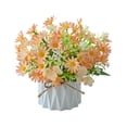 thumbnail image 2 of Artificial Chrysanthemum Flower Arrangement - Fake Silk Plants Bouquet in Pot for Home Decor - Living Room Dining Table Office Shelf Desk Ornament - No Maintenance Faux Potted Plants Set with Vase, 2 of 6