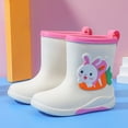 thumbnail image 3 of OSOLU Children Girls Boys Rain Boots Lightweight Cute Bunny Dinosaur Detachable Rain Cover Soft Sole Comfortable Casual All Seasons Elegant Vacation Shoes, 3 of 3