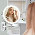 thumbnail image 7 of Wall Mirror, Light up Life& Wall Mounted Makeup Mirror LED Touch Sn Adjustable with 3 Color Lights Double Sided 1X/5X Magnifying Vanity Mirror, 7 of 7