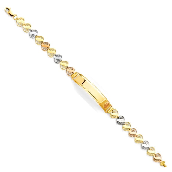 14K 3C Guadalupe ID Bracelet - 7.25"