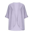 thumbnail image 4 of ZHOGXU Kids Girls Summer Cardigan Tops Solid Color Open Front Short Sleeve Comfortable Lightweight Sun Protection Tee For Everyday Wear,Light Purple,7-8 Years, 4 of 4