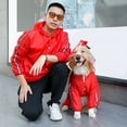 thumbnail image 4 of Warm Dogs Raincoat Waterproof & Quick-Drying Puppy Rain Coat with Hood and Leash Hole Cute Hooded Rain Poncho Gear Clothes for Small Medium Large Dogs (Red,5XL), 4 of 9