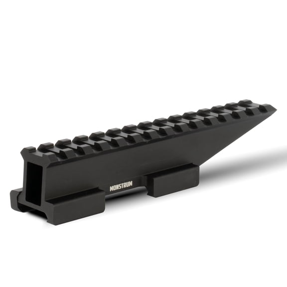 Monstrum Shrapnel Offset Picatinny Riser Mount with Recoil Stop Base | 14 Slot 5 inch | High Profile