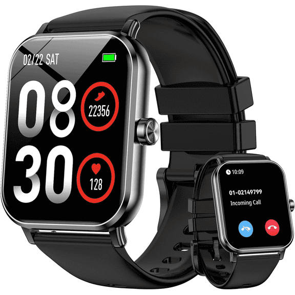 FPZMIU Smart Watch for Men Women ,1.85" HD Touch Screen Smart Watches,130 Sport Modes Fitness with Android and IPhone(Black)