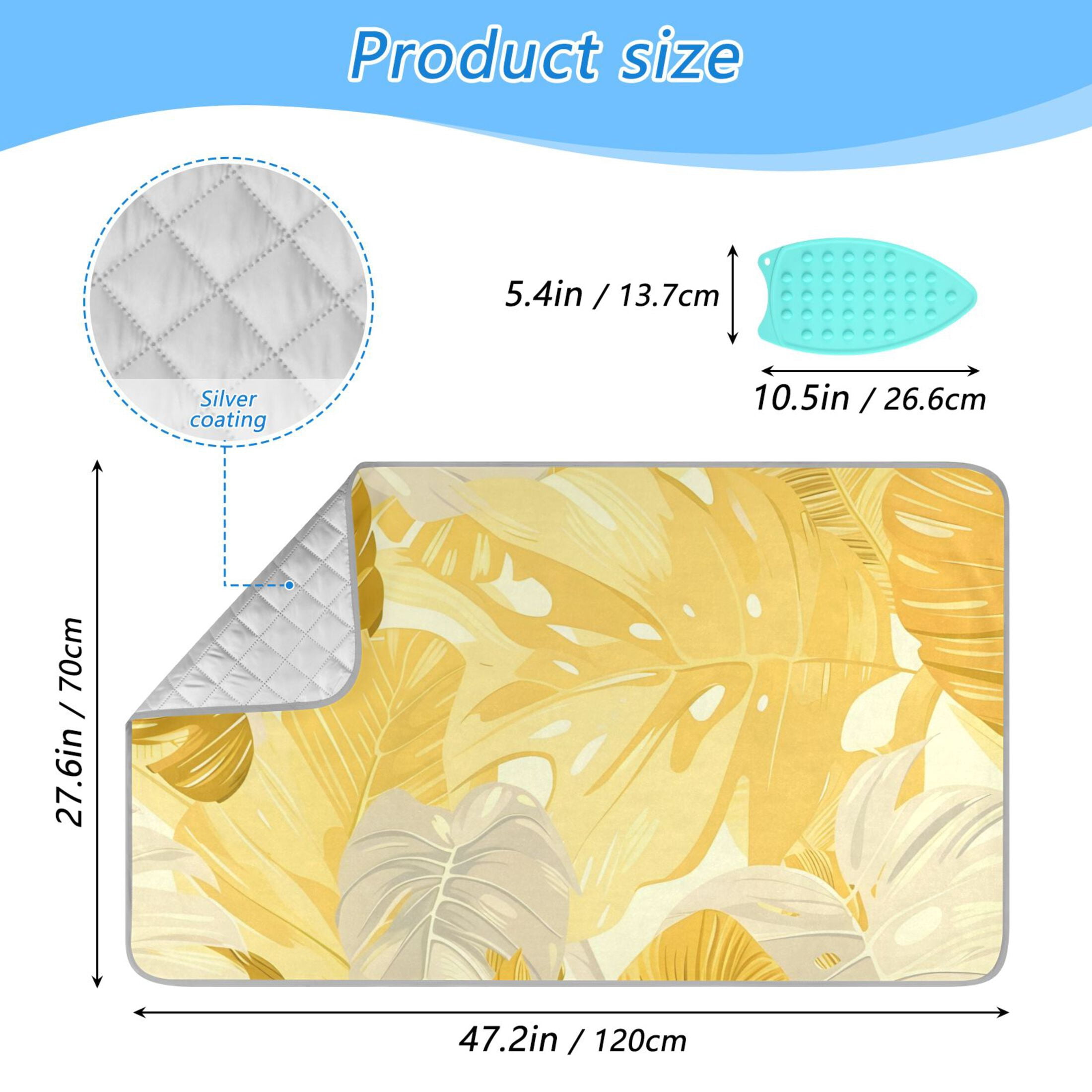 Yellow Palm Leaves Ironing Mat Blanket Portable Travel Ironing Pad Heat Resistant Pad 47.2" x 27.6”