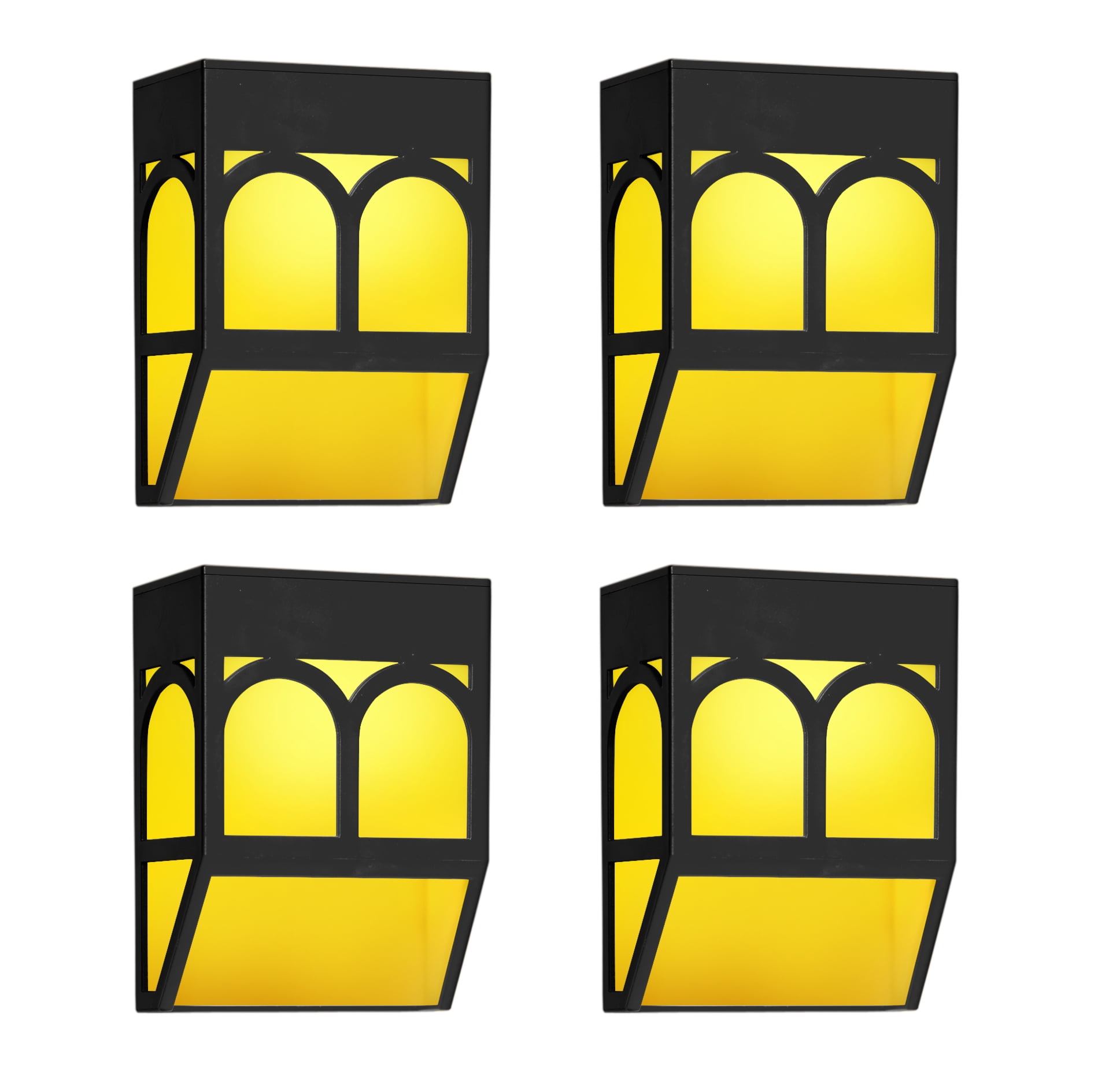 Set of 4 Solar Powered Color Changing Mount Light Outdoor Landscape Garden Fence