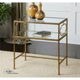 thumbnail image 2 of Bowery Hill Contemporary Metal/Tempered Glass Side Table in Gold, 2 of 7
