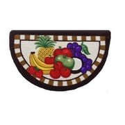 HEAVY DUTY BROWN FRUIT MIX KITCHEN RUG WITH NON SKID BACK
