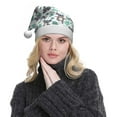 thumbnail image 5 of Fuzoiu Bears and Tropical Leaves Print Santa Hat Christmas Hat for Adults,Santa Hats with Pompom, Unisex Xmas Holiday Hat for Christmas New Year Festive Party Supplies, 5 of 6