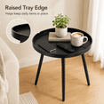 thumbnail image 5 of MEHOOM Round Metal Side Table, 16"x16"x19" Matte Black Small End Table for Living Room Bedroom Indoor, 5 of 8