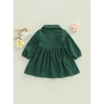 thumbnail image 4 of Bagilaanoe Toddler Baby Girl Corduroy Dress Long Sleeve A-line Button Dresses 1T 2T 3T 4T 5T 6T Kid Casual Fall Dress Outwear, 4 of 7
