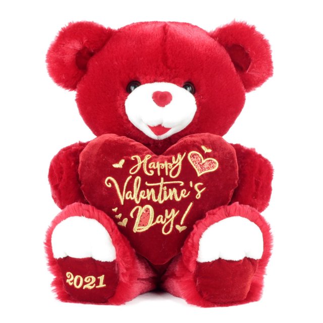 Way To Celebrate Valentine’s Day Large Sweetheart Teddy Bear 2021, Red ...