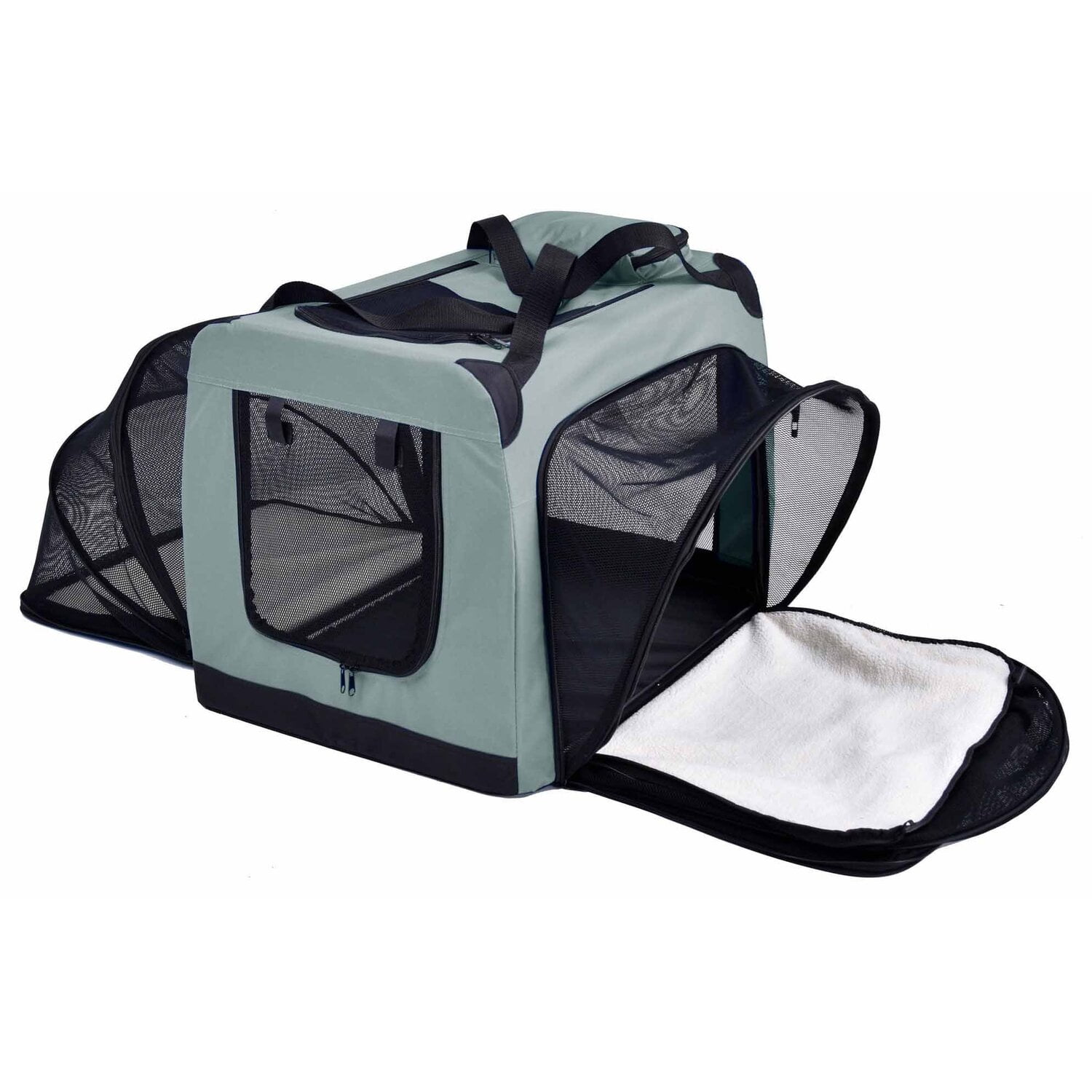 Pet Life ® 'Hounda Accordion' Metal Framed Soft-Folding Collapsible Dual-Sided Expandable Pet Dog Crate