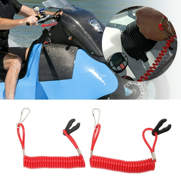 Cordón De Seguridad Para Motor, Gancho Giratorio Con Clip, Cuerda De Emergencia Para Motor De 150 Cm/59 Pulgadas, Rojo, 2 Piezas, Resistente Al Agua, Para Reemplazo De Barcos Para