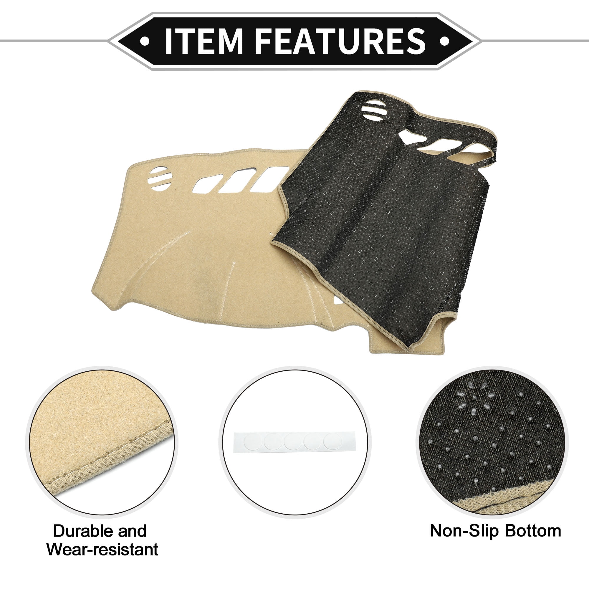 Unique Bargains Dash Cover Compatible for PORSCHE CAYENNE 2011-2015, Non-Slip Polyester Silicone Center Console Dashboard Cover Pad Carpet Mat Beige
