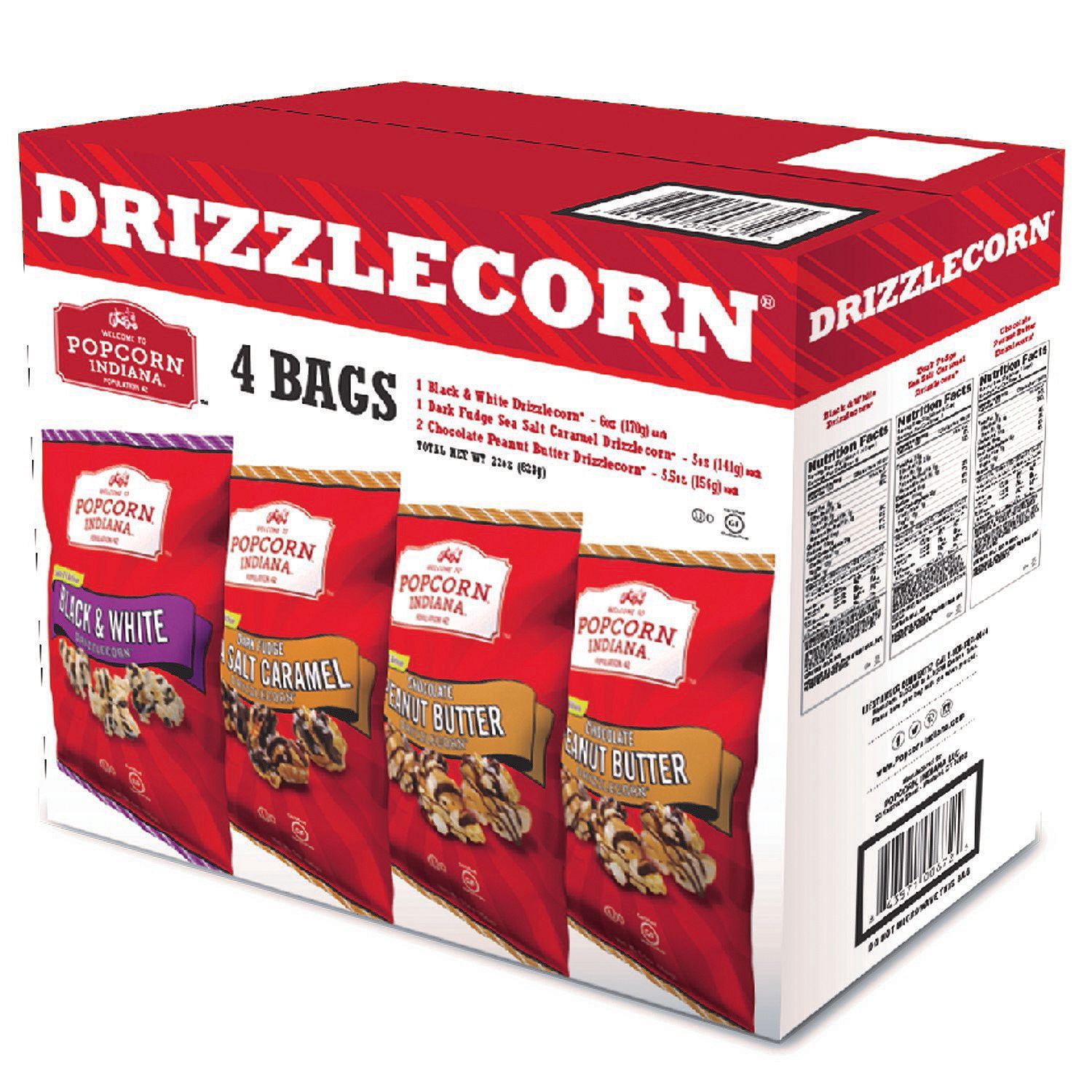 Popcorn Indiana Drizzlecorn Indulgent Series Variety Pack, 4 Bags