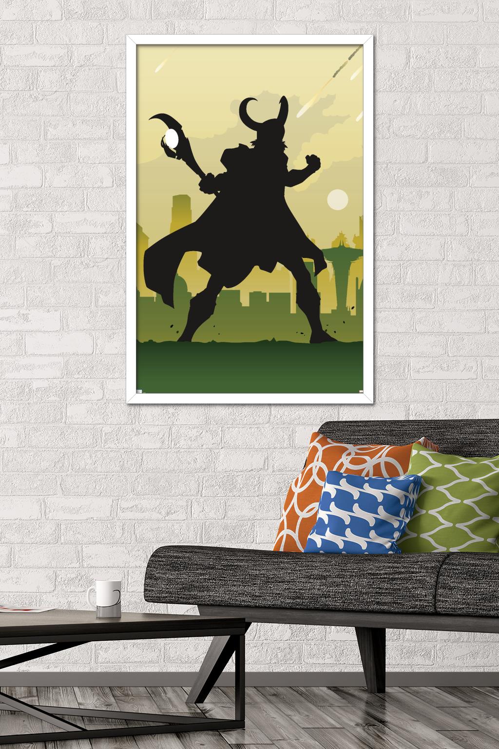 Marvel Comics - Loki - Minimalist Wall Poster, 22.375" x 34", Framed