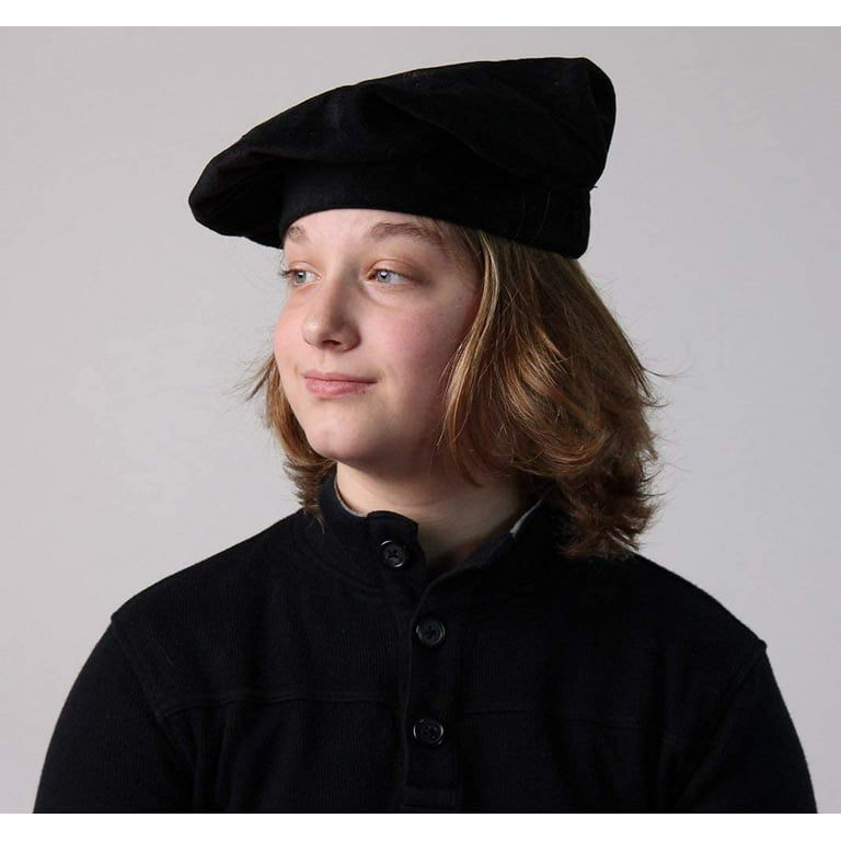 Making Believe Black Renaissance Beret Peasant Style Hat Costume