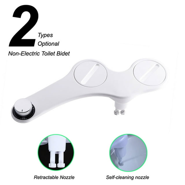 Bidet Toilet Seat Attachment | Fresh Water Cool Wash Sprayer | Adjustable Pressure | Nozzle Self-Cleaning | Compact ABS Design | Female Wash Function | Easy 15-Min Install | Fits Most Toilets