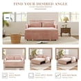 thumbnail image 3 of AENKYO Pull Out Sleeper Loveseat Sofa Bed 3-in-1 w/ USB Ports - Convertible Design for Small Spaces, Pink, 3 of 7