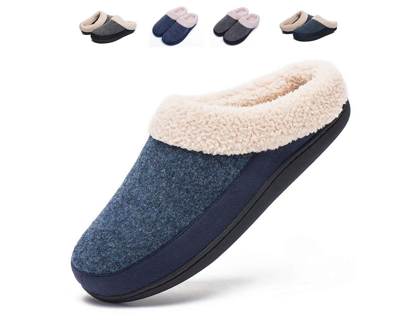 Ladies Slipper House Memory Foam Slippers Comfort and Warm Slippers for Mens and Womens Indoor Outdoor Non-Slip Plush Slippers