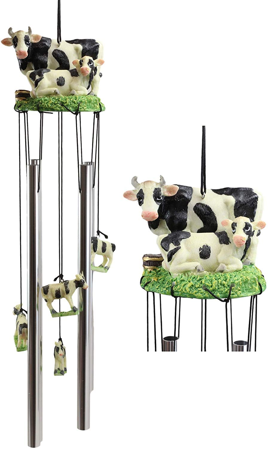 Ebros Gift Bovine Holstein Cow and Baby Calf Family Resonant Relaxing