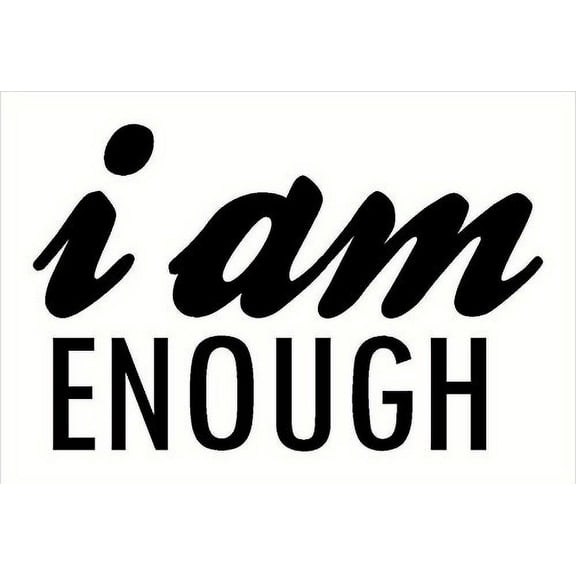 I Am Enough Vinyl Wall Decals Affirmation Quotes for Inspiration, Black, 23x15-Inch