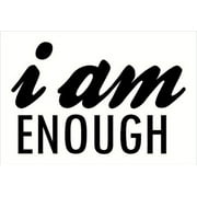 I Am Enough Vinyl Wall Decals Affirmation Quotes for Inspiration, Black, 23x15-Inch