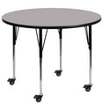 thumbnail image 1 of Mobile 48'' Round Grey HP Laminate Activity Table - Standard Height Adjustable Legs, 1 of 3