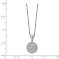 thumbnail image 2 of Primal Silver Sterling Silver Cubic Zirconia Circle 18-inch High Polished Necklace, 2 of 4