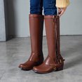 thumbnail image 4 of Fesfesfes Riding Boots For Women Fashion Large Size Long Tube Low Heeled Shoes Retro Tassel Knight US:4.5(35), 4 of 9