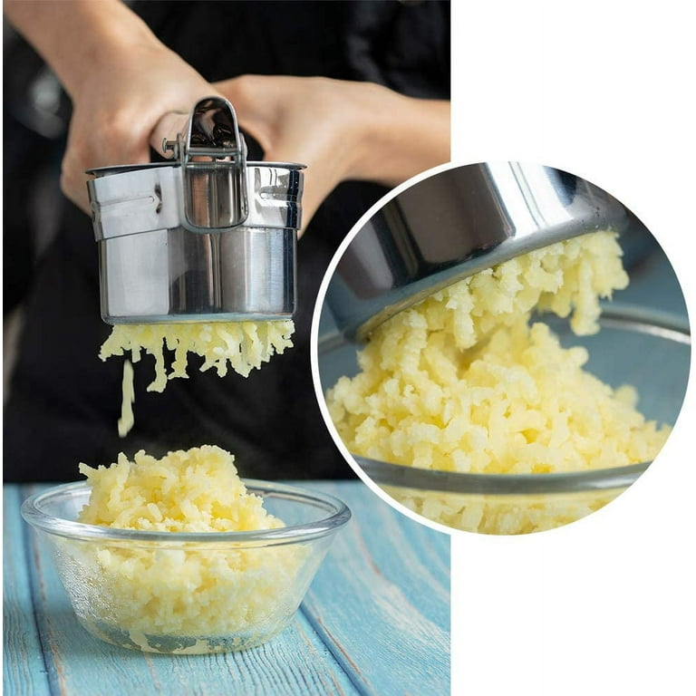 Austok Stainless Steel Potato Ricer,Potato Masher Kitchen Tool with 3  Interchangeable Discs,3-in-1 Fruit Vegetable Masher Hamburg Meat Press for  Smooth Mashed Potatoes 