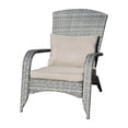 thumbnail image 3 of Outdoor Wicker Chair With Seat And Back Cushions Wide Armrest Rattan Upholstered Armchair For Bedroom Swimming Pool Courtyard, 3 of 9