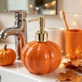 thumbnail image 6 of Ceramic Pumpkin Soap Dispenser Fall Hand Soap Pump Bottle Halloween Thanksgiving Bathroom Kitchen Decor,Orange, 6 of 7