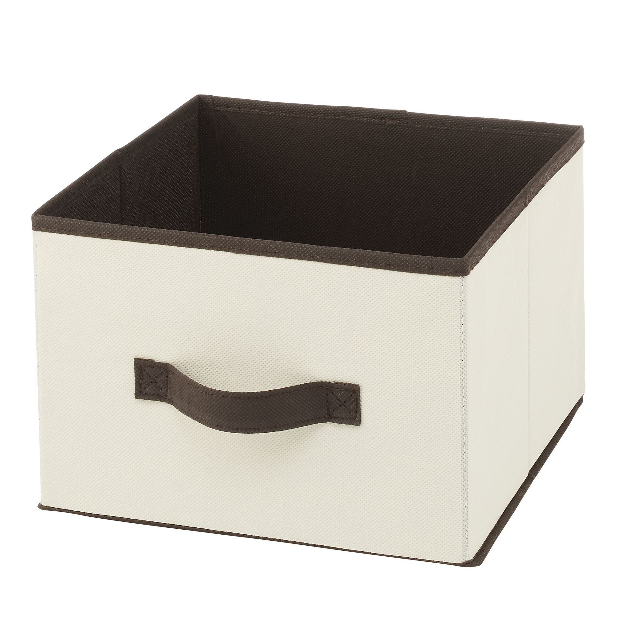 4 Pack mDesign Soft Fabric Closet Storage Organizer Cube Bin Cream/Espresso 