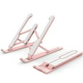 thumbnail image 1 of Graflsoa Adjustable 6-Level Laptop Stand for 11-17 Inch Devices, Foldable Desktop Holder with Cooling Function, Pink, 1 of 6