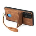 thumbnail image 7 of Nalacover for Samsung A32 5G, Slim Case Wallet with Credit Card Holder, Back Flip Premium Leather Magnetic Clasp Kickstand Wirst Hand Strap Shockproof Cover for Samsung Galaxy A32 5G, Brown, 7 of 7